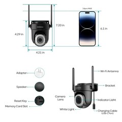 2-Pack 2K Wired Outdoor Security Camera, 3MP, 24/7 Recording, AI Motion Detectio