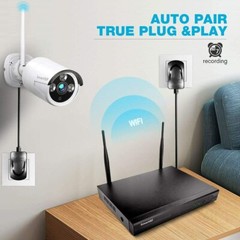3MP Wireless Security Camera System 10CH NVR Motion Detection, 24/7 Recording