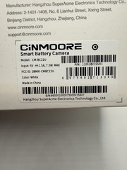 CINMOORE Wireless Wi-Fi Battery Camera BC22U 2.5K UHD Color Night Vision