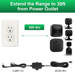 30Ft Weather Resistant Power Adapter for Blink Mini 2,Blink Outdoor 4 (4Th Gen)(