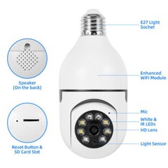 1080P HD E27 Light Bulb IP Camera 5G Wi-Fi IR Night Smart Home Wireless Security