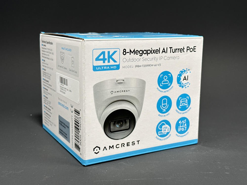 Amcrest 4K 8MP Outdoor PoE Turret Security Camera IP8M-T2599EW-AI-V3