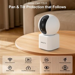 2K PTZ Security Camera WiFi Indoor for Home Security Pet/Dog/Baby Monitor Camera