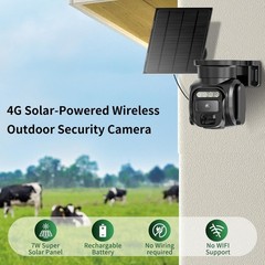 4G LTE Solar Powered Outdoor Security Camera – No WiFi Needed, 2K Night Vision