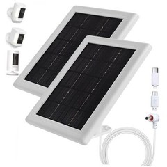 Ring Camera Solar Panel Charger, 5V 3.5W Solar Charger 2 2 Pack White