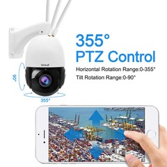 JideTech 5MP WiFi Outdoor IP Camera 20X Zoom Two-Way Audio Support Auto Tracking