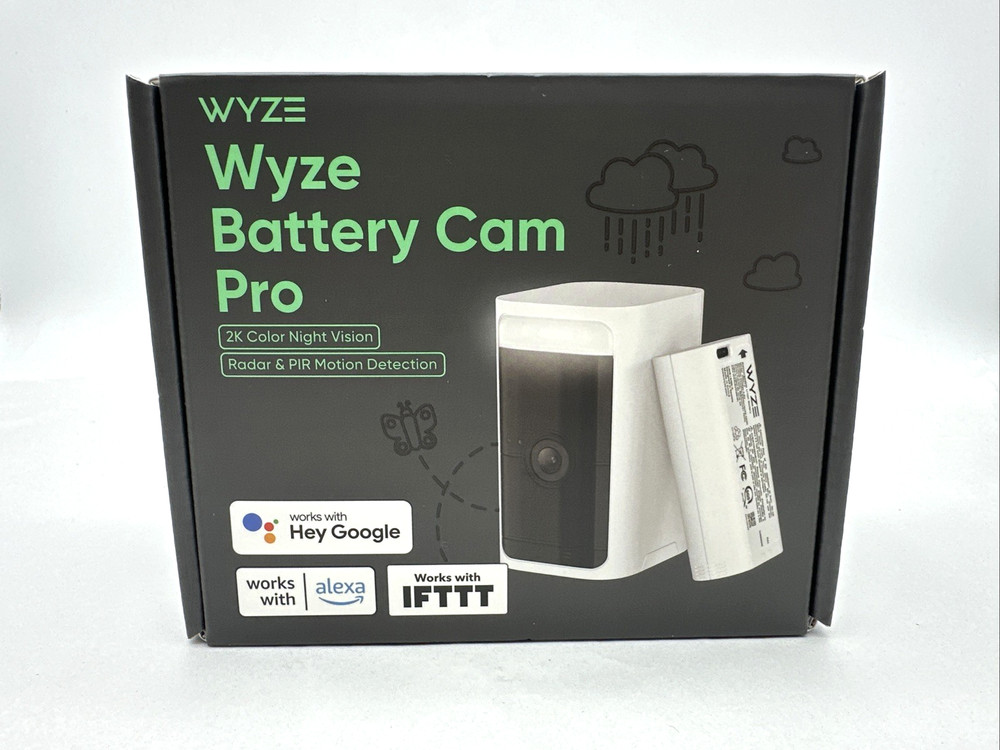 Wyze BATTERY Cam PRO 2k Security Outdoor/indoor Camera Brand New SEALED – White