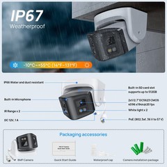 VIKYLIN Dual Light Color 180 degree POE 8MP 4K Ethernet CAMERA with audio ONVIF