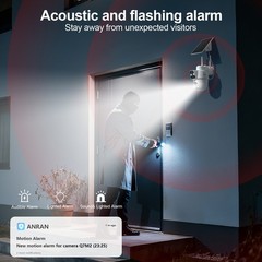 ANRAN Solar Wireless Dual-Lens Security Camera Audio 360° PTZ Color Night Vision