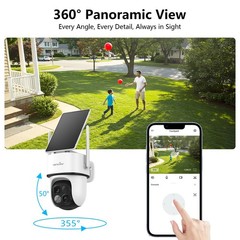 2Pcs Wansview Dual-Cam Wireless Solar Security Camera 360°PTZ 2K Human Detection