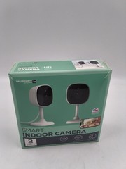 Merkury Smart Indoor Camera 1080p – Wi-Fi Security Cam with Night Vision, White