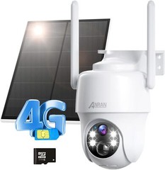 4G LTE Cellular Solar Security Camera Wireless Outdoor 2K No WiFi 360° Live View