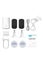 3MP Wireless Camera for Home/Outdoor Security (2 Pack) 2K Battery Powered WiFi C