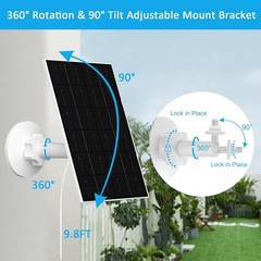 4W USB Solar Panel for Security Cameras – Waterproof, 360° Adjustable Mount
