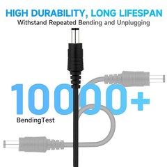 2 Pack 10M 33ft Power Extension Cable, DC 12V 2.1mm x 5.5mm 33ft-B, Black