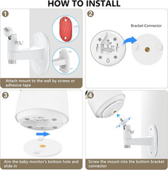 Adhesive Security Camera Mount for Eufy Indoor Cam E30/C210/C220/E220, Adjustabl