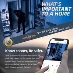 faleemi 2K WiFi Security Camera for Home with Cell Phone App Control, Color N…