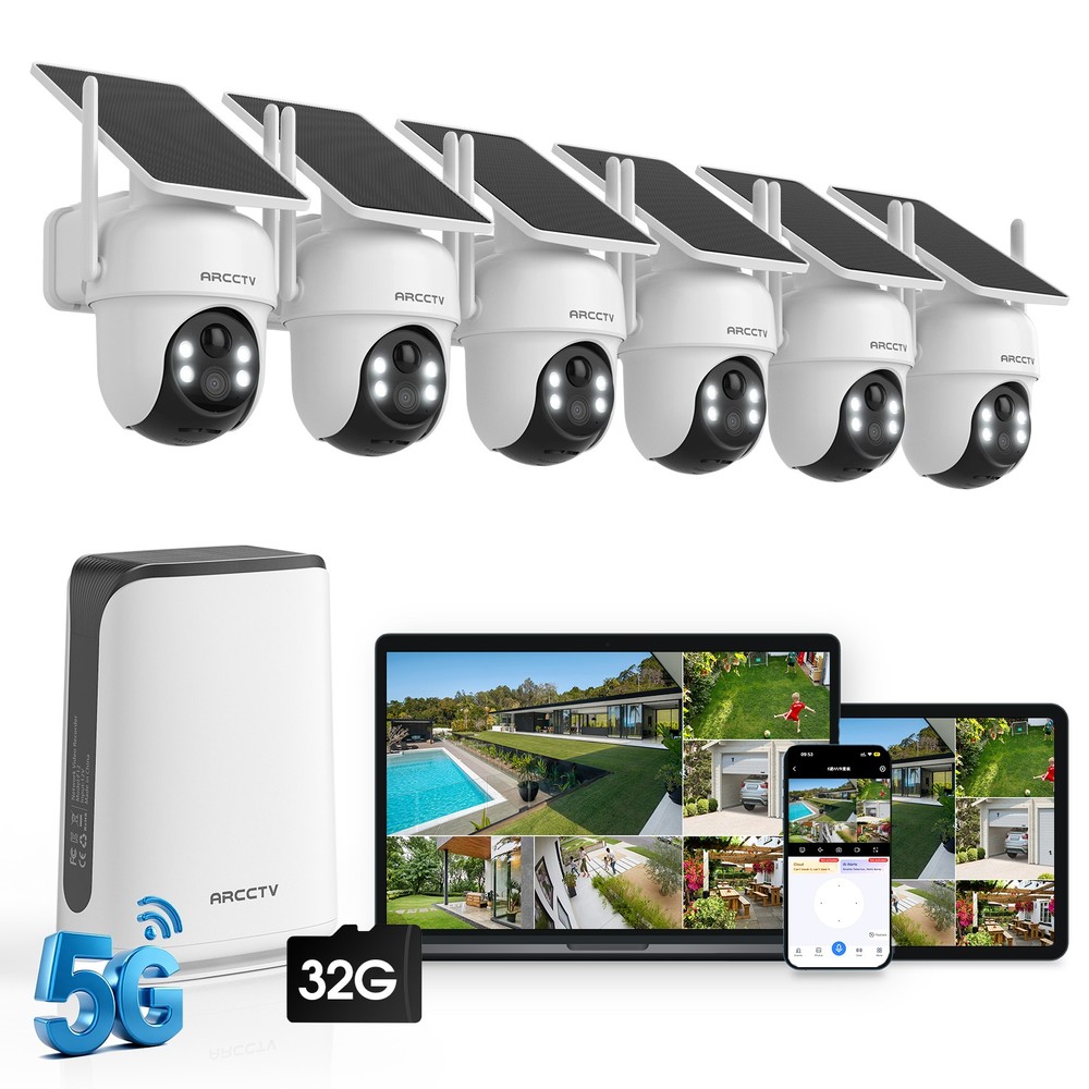 Wireless Solar Battery Security Camera System Outdoor Home PTZ Wifi Night Vision