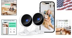 Portable Indoor Security Cameras with 1080p Video, 2-Way Talk & Motion Alerts