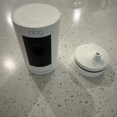 Ring 5UM7E5 White Stick-Up Cam Battery not Incl. Video Security Camera W/ Mount
