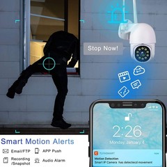 Tuya Smart Life Security Camera, 3MP HD, Night Vision, Pan/Tilt, White