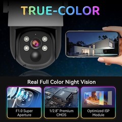 (86B)Solar Cameras Wireless Outdoor with 10» Monitor, 4pcs 2K 3MP Solar Powere