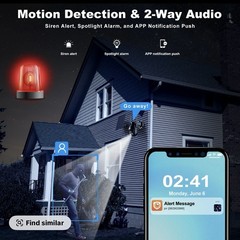 Black 4G LTE Cellular Solar Security Camera, Solar Powered Wireless 4G camera