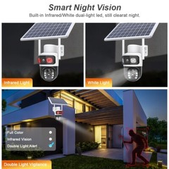 2PCS 4MP Solar Battery Powered Security Camera WiFi Wireless System PTZ Outdoor