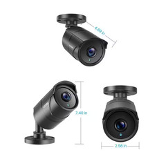 1080P Full HD TVI Hardwired Home Security Camera with Audio Recording 120 Ft. Ni