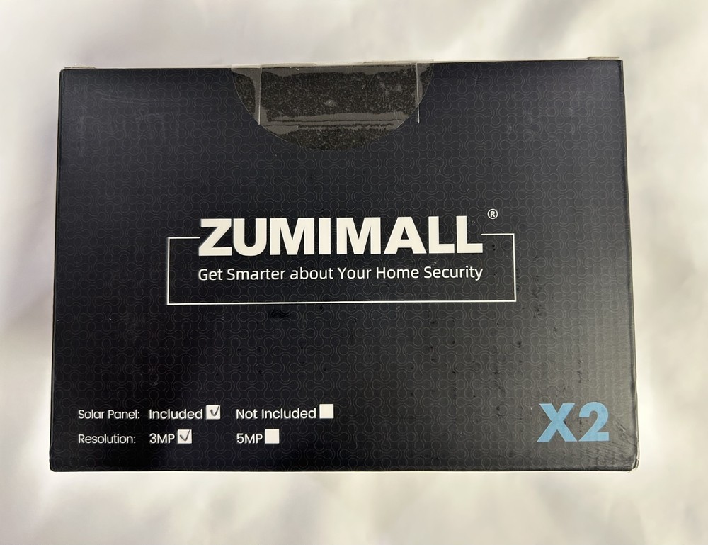 ZUMIMALL Solar Powered Wireless Outdoor Security Camera WiFi Battery NEW Sealed