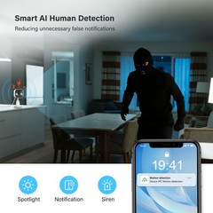 JENNOV 3MP Indoor/Outdoor IP Security Camera Wifi Color Night Vision 2Way Audio