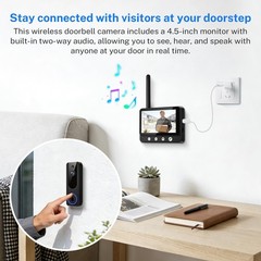 Wireless Video Doorbell Camera with 4.5in Monitor