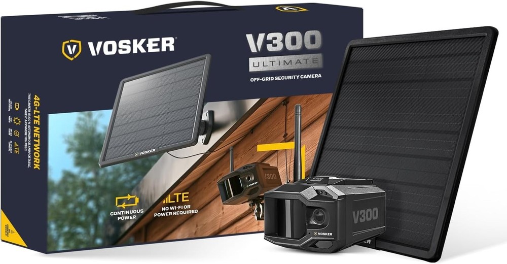 VOSKER V300 Ultimate Solar Powered 4G LTE Autonomous Off-Grid Security Camera