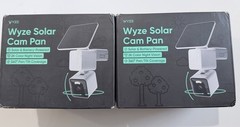 Wyze Solar Cam Pan 2 Pack 2K Battery Security Cameras w/ Solar Panels New