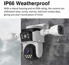 Triple Lens WiFi PTZ Security Camera, Three Cameras in One, Side Cameras with…