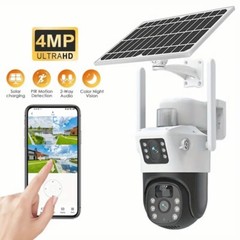 2PCS WiFi 4MP Wireless Solar Power PTZ Camera Security CCTV Surveillance Outdoor
