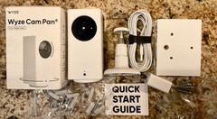 Wyze Cam Pan 1080p Pan-Tilt-Zoom Wi-Fi Indoor Night Vision Camera White Shelf
