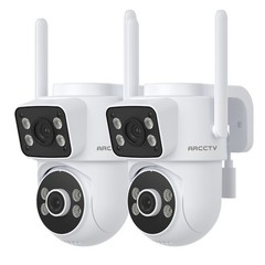 ARCCTV Dual Lens Security Camera Outdoor Wireless 4MP WiFi Pan/Tilt 2 Way Audio