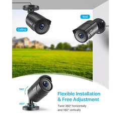 1080P Full HD TVI Hardwired Home Security Camera with Audio Recording 120 Ft. Ni