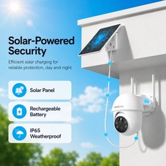 ARCCTV 4MP WiFi6 Wireless Outdoor Security Camera Solar Battery Powered PTZ Cam