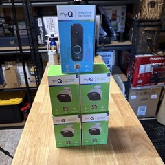 4-PACK BRAND NEW myQ Outdoor Battery Camera |+ Doorbell Camera 5 camera in total