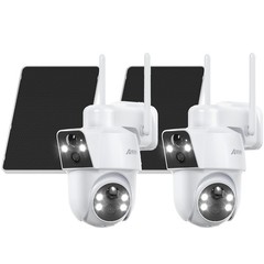 Dual Lens Solar Security Camera Wireless Outdoor 2 Way Audio Color Night Vision