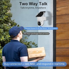 Solar Battery Powered Camera WiFi6 Wireless Security System PTZ Outdoor 2PACK