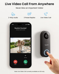 REOLINK Video Doorbell Wifi Camera – Wired 2K Outdoor, 5G&2.4G Wifi, 4:3 Wide Vi