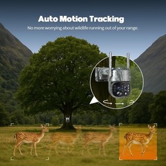 4G LTE Surveillance Camera Outdoor Battery with SIM Card Solar PTZ Trail Camera