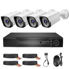 4CH H.265+ 5MP Lite 4K HD Outdoor CCTV Home Security Camera System Kit with DVR