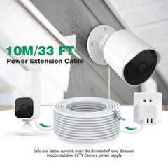 ASKUBSKU 10m/33FT Micro USB Power Extension Cable Compatible with Wyze White