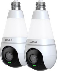 Lorex – 2K Wi-Fi Smart Lightbulb Camera (2-Pack) – White