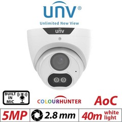 Uniview UAC-T125-AF28M-W 2.8mm 5MP ColorHunter HD Fixed Turret Analog Camera