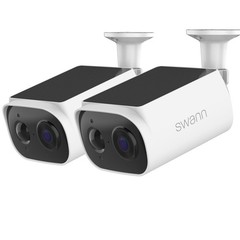Swann – EVO Solar 2K Wireless Security Camera w 16GB Card – 2 Pack – Black SESOL
